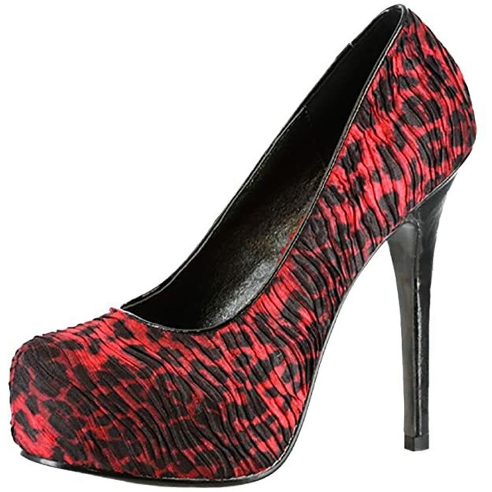 5 Inch Heel Bettie Page Women's Tana Red High Heel Pump - Size 8